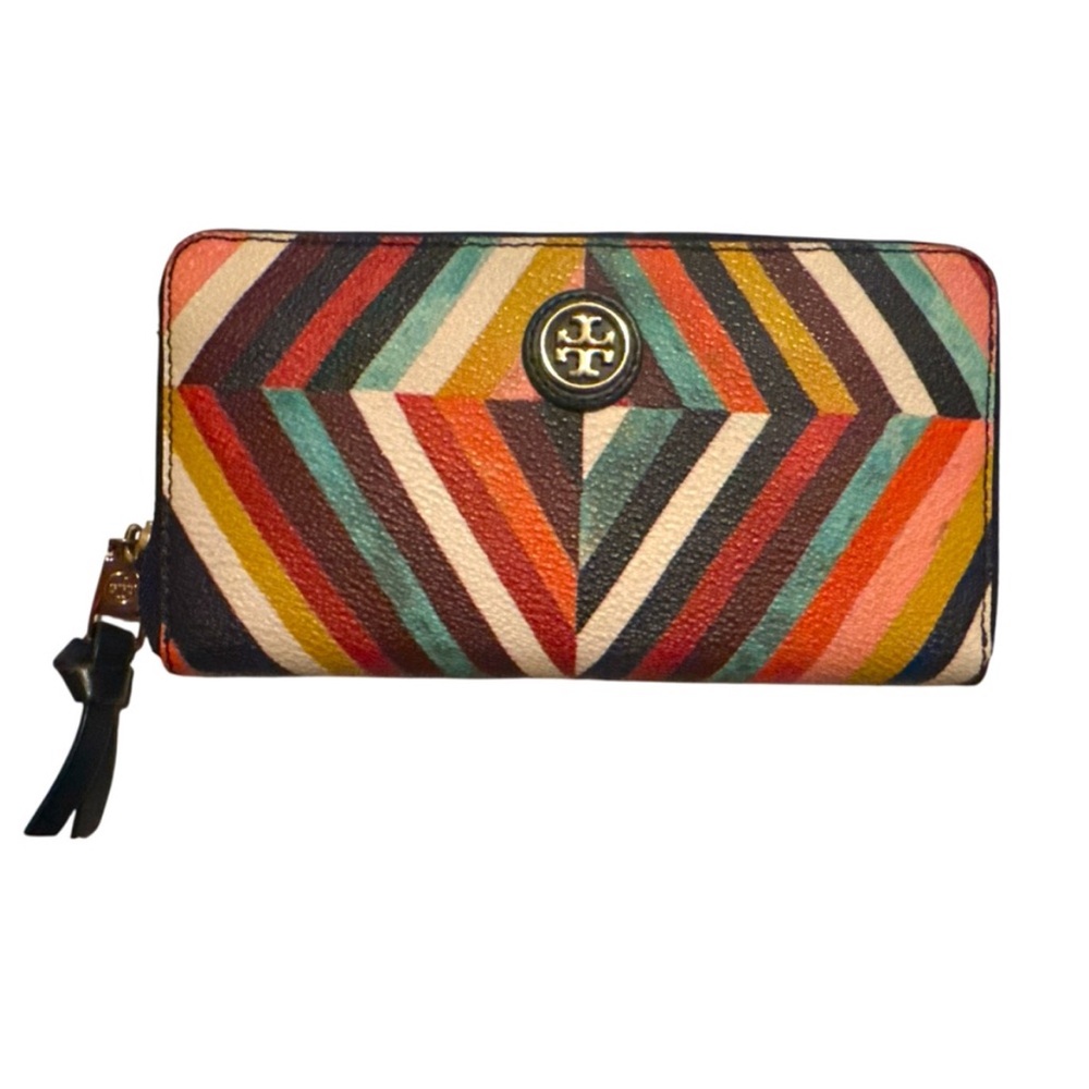 Tory Burch Kerrington striped zip continental wallet